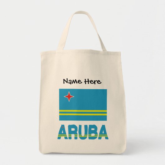 Aruba Aruban Flag Black Personalization Tragetasche (Vorne)