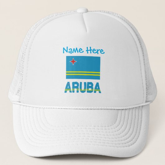 Aruba Aruban Flag Blue Personalization  Truckerkappe (Vorderseite)