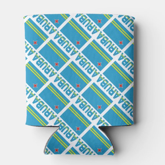 Aruba Aruban Flag Tiled Black Personalisiert Dosenkühler (Rückseite)