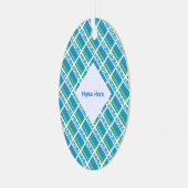 Aruba Aruban Flag Tiles Blue Personalization Ornament Aus Metall (Vorderseite links)