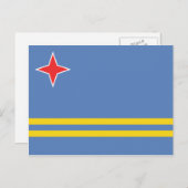 Aruba - Aruban-Flagge Postkarte (Vorne/Hinten)