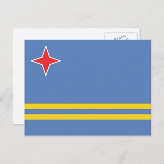 Aruba - Aruban-Flagge Postkarte (Vorne/Hinten)