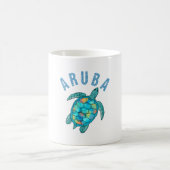 Aruba Beach Sea Schildkröte Illustration Kaffeetasse (Mittel)
