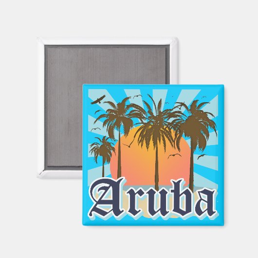 Aruba Beach Sunset Magnet (Vorderseite/Rückseite)