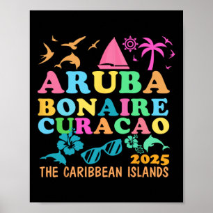 Aruba Bonaire Curacao 2025 Insel Karibik Reise Poster