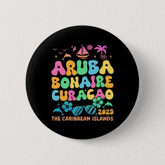 Aruba Bonaire Curacao 2025 Insel Karibiktour Button (Vorderseite)