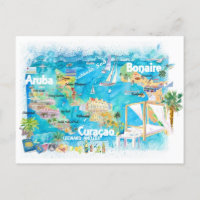 Aruba Bonaire Curacao Illustrierte Inseln