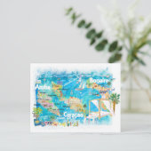 Aruba Bonaire Curacao Illustrierte Inseln Postkarte (Stehend Vorderseite)