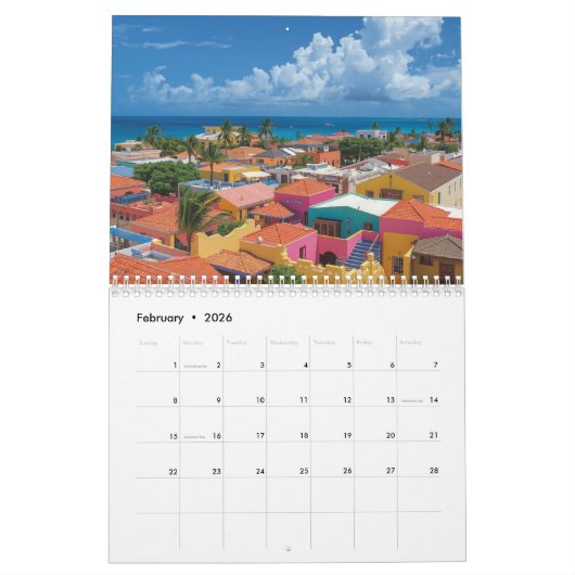 Aruba calendar kalender (Feb 2026)