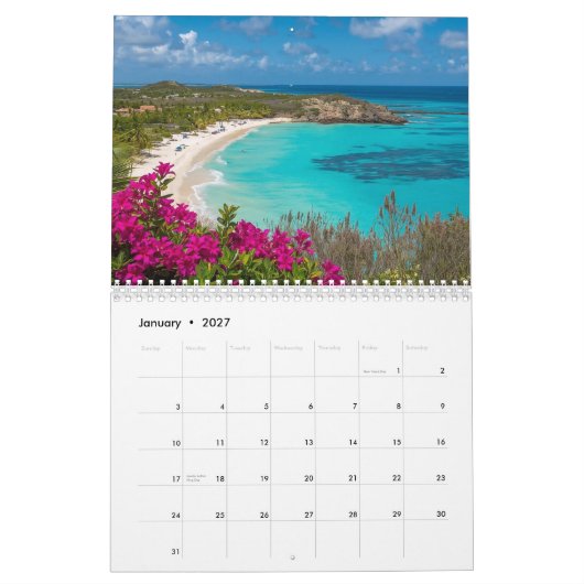 Aruba calendar kalender (Jan 2027)