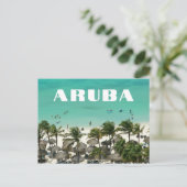 Aruba Caribbean Island Beach Scene Postkarte (Stehend Vorderseite)