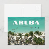 Aruba Caribbean Island Beach Scene Postkarte (Vorne/Hinten)