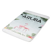 Aruba Caribbean Sea Flamingo | Funny Flaming Badematte (Schrägansicht)