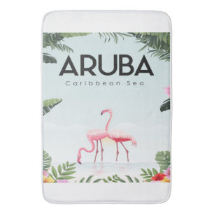 Aruba Caribbean Sea Flamingo Funny Flaming Badematte