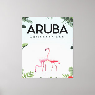 Aruba Caribbean Sea Flamingo   Funny Flaming Leinwanddruck