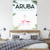 Aruba Caribbean Sea Flamingo | Funny Flaming Leinwanddruck (Insitu (Schlafzimmer))