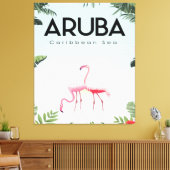 Aruba Caribbean Sea Flamingo | Funny Flaming Leinwanddruck (Insitu (Wohnzimmer))