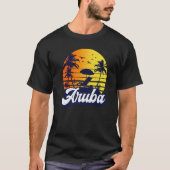 Aruba Caribe Sunset Beach Retro Premium T-Shirt (Vorderseite)