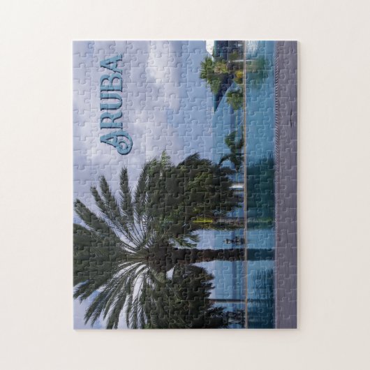 Aruba Cruise Landschaftlich Palmtree Postkarte Puzzle (Vertikal)