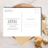 Aruba Destination Beach Wedding Save the Date Ankündigungspostkarte