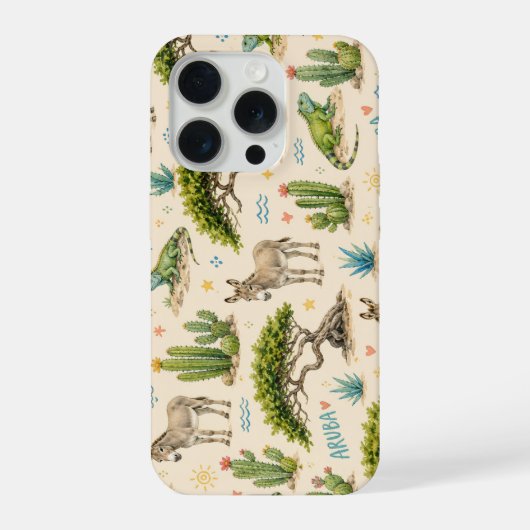 Aruba Divi-Baum, Esel, Iguane, Kaktus iPhone Hülle (Rückseite)