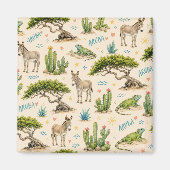 Aruba Divi-Baum, Esel, Iguane, Kaktus Magnet (Vorne)