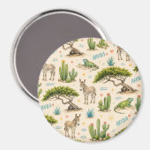 Aruba Divi-Baum, Esel, Iguane, Kaktus Magnet (Vorderseite/Rückseite)