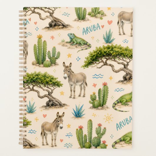 Aruba Divi-Baum, Esel, Iguane, Kaktus Planer (Vorderseite)