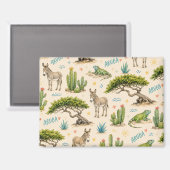 Aruba Divi-Baum, Esel, Leguan, Kaktus Magnet (Vorderseite/Rückseite)