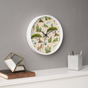 Aruba Divi-Baum, Esel, Leguan, Kaktus Uhr