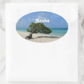 Aruba Divi Divi Tree Ovaler Aufkleber (Tasche)