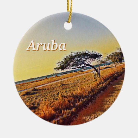 Aruba Divi Divi Trees Keramik Ornament (Vorne)