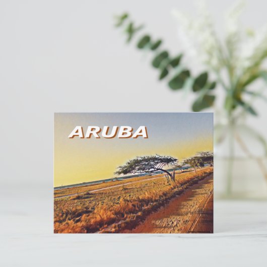 Aruba - Divi Divi Trees Postkarte (Stehend Vorderseite)
