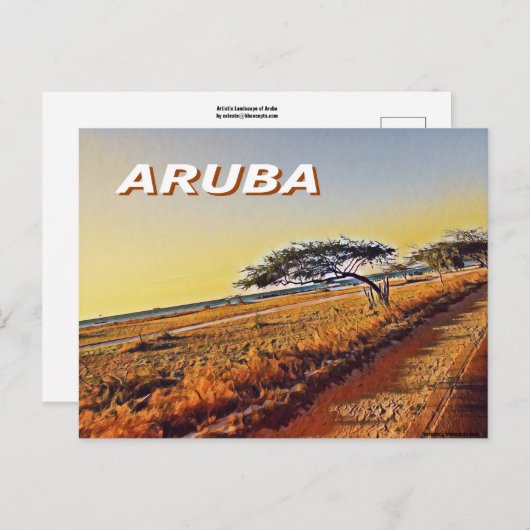 Aruba - Divi Divi Trees Postkarte (Vorne/Hinten)