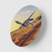 Aruba Divi Divi Trees Runde Wanduhr (Winkel)