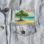 Aruba Divi Tree Eagle Beach Aquarell Button (Insitu)