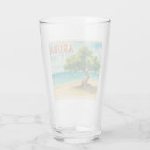 Aruba Divi Tree Eagle Beach Aquarell Glas (Rückseite)