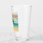 Aruba Divi Tree Eagle Beach Aquarell Glas (Links)