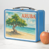 Aruba Divi Tree Eagle Beach Aquarell Metall Brotdose (Beispiel)