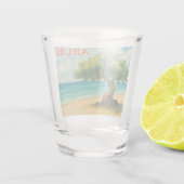Aruba Divi Tree Eagle Beach Aquarell Schnapsglas (Rückseite)