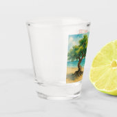 Aruba Divi Tree Eagle Beach Aquarell Schnapsglas (Links)