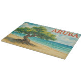 Aruba Divi Tree Eagle Beach Aquarell Schneidebrett (Ecke)