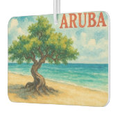 Aruba Divi Tree Eagle Beach Wasserfarben Autolufterfrischer (Links)