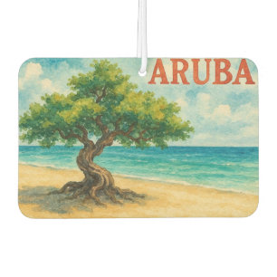 Aruba Divi Tree Eagle Beach Wasserfarben Autolufterfrischer