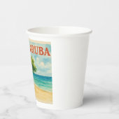 Aruba Divi Tree Eagle Beach Wasserfarben Pappbecher (Links)