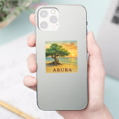 Aruba Eagle Beach Divi Baum Goldene Stunde Aufkleber (Telefon)