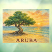 Aruba Eagle Beach Divi Baum Goldene Stunde Fensteraufkleber (Blatt 3)
