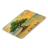 Aruba Eagle Beach Divi Baum Goldene Stunde Magnet (Linke Seite)