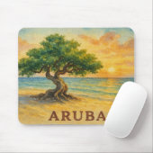 Aruba Eagle Beach Divi Baum Goldene Stunde Mousepad (Mit Mouse)