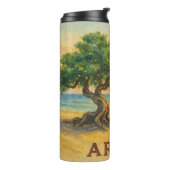 Aruba Eagle Beach Divi Baum Goldene Stunde Thermosbecher (Nach links gedreht)